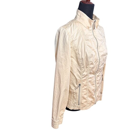Chico's Jacket Size 1 M Pale Yellow Full Zip Pockets Lightweight Summer - Picture 4 of 12